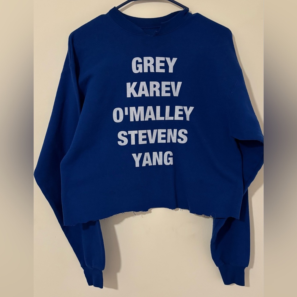 Hanes Blue Sweatshirt with White Text
